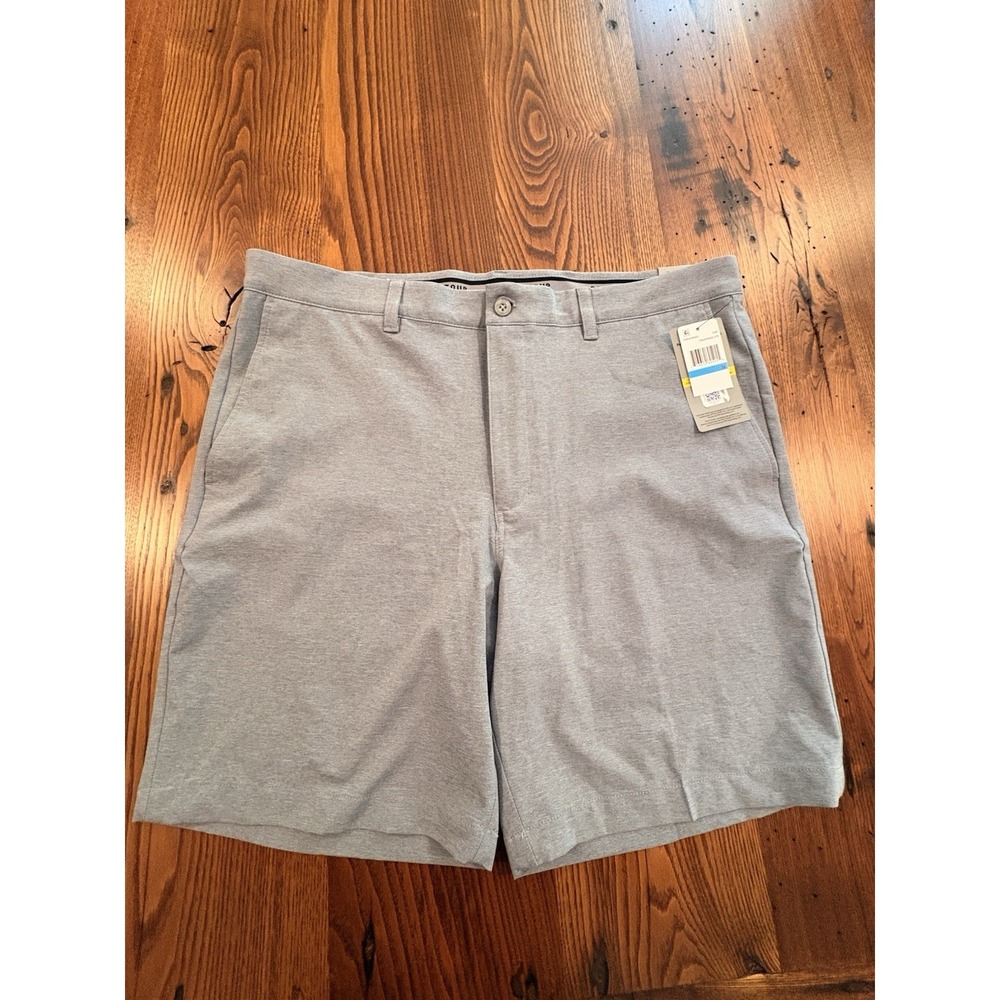 PGA Tour Golf Shorts  Heather Gray Size 36 8" Inseam SPF Moisture Wicking NWT